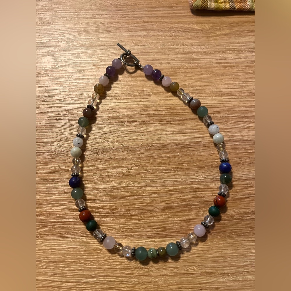 Multi Color & Multi Crystal Beaded Necklace